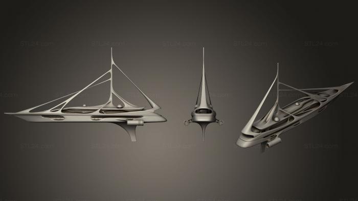 Vehicles (Futuristic Yacht 01, CARS_0187) 3D models for cnc